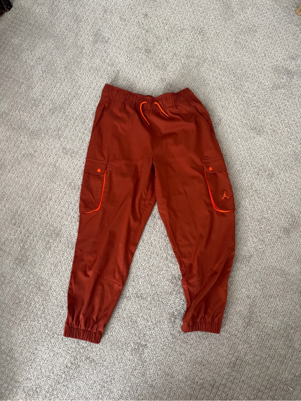 Jordan Rust Orange Track Joggers with Piping